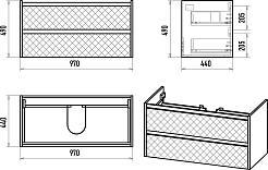 Brevita Мебель для ванной Chester 100 подвесная серая/дуб чарльстон темно-коричневый – фотография-13