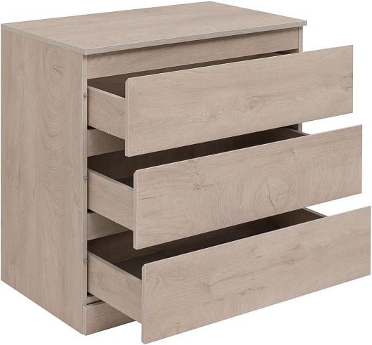 Aquanet Комод Сканди 80 3 ящика дуб эдгрейн – картинка-3