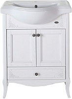 ASB-Woodline Тумба под раковину Салерно 65 белый/патина серебро