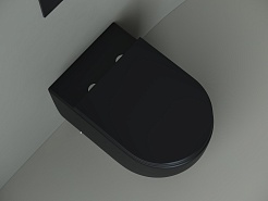Ceramicanova Напольный приставной унитаз Metropol Rimless CN4004MB чёрный матовый – фотография-9