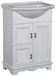 Bas Тумба под раковину Варна 60 белый, глухие дверцы  – фотография-1