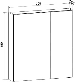 Runo Мебель для ванной Дублин 70 подвесная дуб/белая – фотография-10