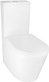Azario Унитаз-компакт Maro AZ-2125 безободковый с бачком с сиденьем микролифт белый – фотография-1