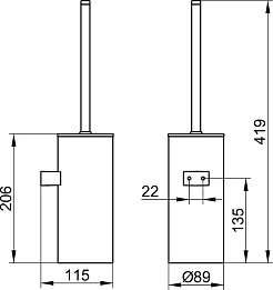 Keuco Ершик Collection Moll 12769 хром, антрацит – фотография-2