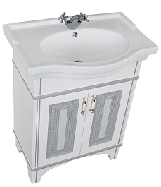 Aquanet Тумба с раковиной Валенса 70 белый краколет/серебро (180141) – фотография-4