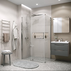 Grossman Боковая стенка Pragma 80x195 профиль хром стекло прозрачное – фотография-4