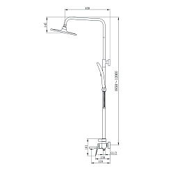 Tokito Душевая система RAIN вороненая сталь TOK-RAI-1017GM – фотография-4