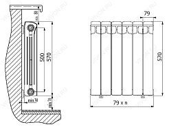 Радиатор Base 500 10 секций – фотография-3