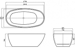 Esbano Акриловая ванна Sophia 170x85 черная – фотография-3