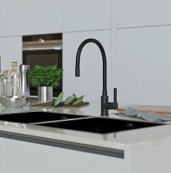 Mixline Смеситель для кухни 35k ML23-097 "Round Black" чёрный – фотография-4