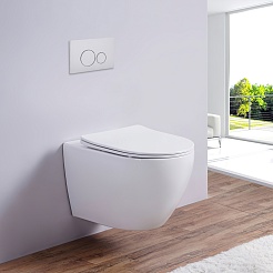 Esbano Унитаз Azalea подвесной безободковый белый – фотография-2