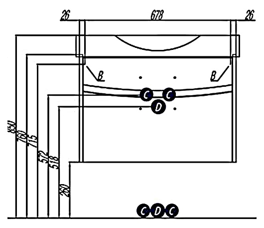Акватон Тумба с раковиной Инфинити 76 ясень коимбра – картинка-5