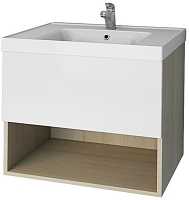 Dreja Тумба с раковиной Perfecto 60 подвесная, дуб/белый