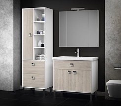  Мебель для ванной Квинта 90 белый/орегано (светлый) – фотография-6
