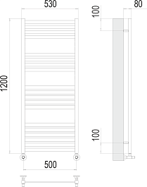 Terminus Полотенцесушитель водяной Тоскана П19 500x1200 хром – фотография-3