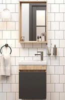 Onika Мебель для ванной Милтон 45 R подвесная серая/дуб сонома