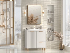 Brevita Мебель для ванной Risacca Crema 80 серая – фотография-2