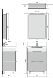 Velvex Тумба с раковиной Iva 60 напольная, лен – фотография-4