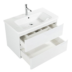 BelBagno Тумба под раковину Albano-Cer 80 подвесная Bianco Lucido – фотография-3