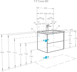 Акватон Тумба с раковиной Сохо 60 графит софт/дуб веллингтон – фотография-9