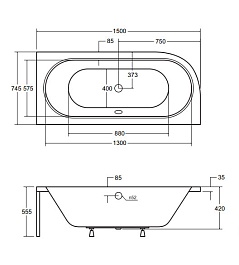 Besco Акриловая ванна Avita 150x75 R – фотография-5
