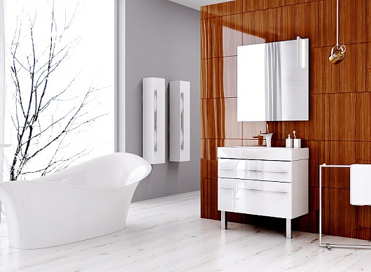 Aqwella Тумба с раковиной Милан 80 с ножками – фотография-2