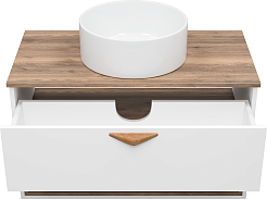 Brevita Тумба под раковину Bergen 90 подвесная дуб галифакс олово/белая – фотография-6