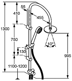 Kludi Душевая стойка "Zenta dual shower system 6167705-00" – фотография-2