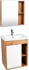 Viant Мебель для ванной Бостон 60 подвесная белая/дуб вотан – фотография-1