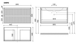 Sancos Тумба с раковиной Snob R 90 doha soft раковина CN7002 – фотография-5