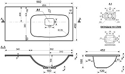 Misty Тумба с раковиной Купер 90 R 4 ящика голубая – фотография-6