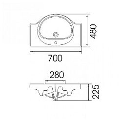 Cersanit Раковина "ERICA 70" S-UM-ERI70/1 – фотография-2