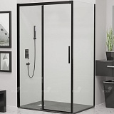 RGW Душевой уголок Leipzig LE-41-1B (LE-12B + Z-060-2B) 180x90 профиль черный стекло прозрачное