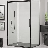RGW Душевой уголок Leipzig LE-41-1B (LE-12B + Z-060-2B) 180x90 профиль черный стекло прозрачное