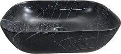 Ceruttispa Раковина накладная 50 CR8217MMB мрамор черный матовый – фотография-1
