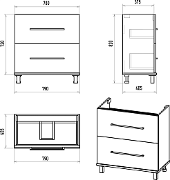 Misty Тумба c раковиной Модерн 80 белая – фотография-11