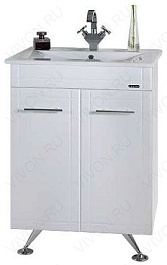 Водолей Мебель для ванной "Ницца D 60" белая, умывальник Classic – фотография-2