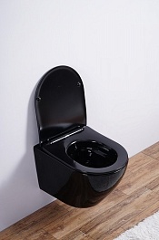 Esbano Унитаз Azalea подвесной безободковый черный – фотография-9