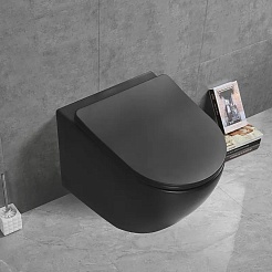 Ceruttispa Унитаз подвесной Sella Aria Tornado MB CT9530 черный матовый – фотография-4