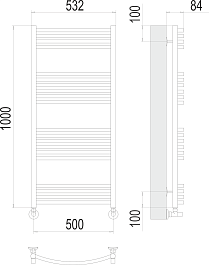 Terminus Полотенцесушитель водяной Классик П20 500x1000 хром – фотография-3