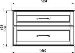ASB-Woodline Тумба с раковиной Венеция 100 подвесная белая патина серебро – фотография-14