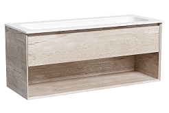 Sancos Тумба с раковиной Marmi 1.0 120 дуб галифакс натуральный раковина Grace 121 CN7016 для двоих – фотография-1