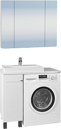 СанТа Мебель для ванной под стиральную машину Марс 90 L белая – фотография-1