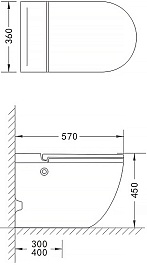 Azario Унитаз приставной AZ102 импульсный безободковый с сиденьем микролифт белый – фотография-13