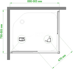 Royal Bath Душевой уголок 90/80 HPD RB8090HPD-C-CH – фотография-5