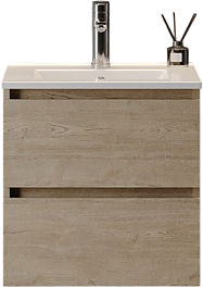 Teymi Тумба с раковиной Laina 50 подвесная дуб светлый – фотография-1