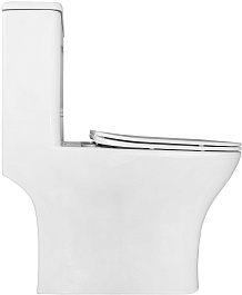 Azario Унитаз-моноблок Lodi AZ-8617 безободковый с бачком с сиденьем микролифт белый – фотография-3