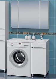 СанТа Мебель для ванной под стиральную машину Лондон 100 R белая – фотография-1