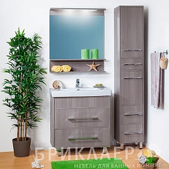 Бриклаер Мебель для ванной Чили 80 серая лиственница – фотография-1