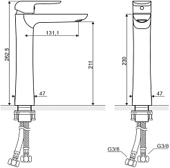 Excellent Смеситель Clever высокий для раковины – фотография-3